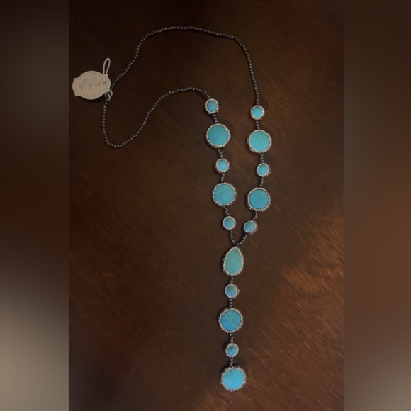 Turquoise Beaded Necklace “Iris & Lily” New - Picture 2 of 3